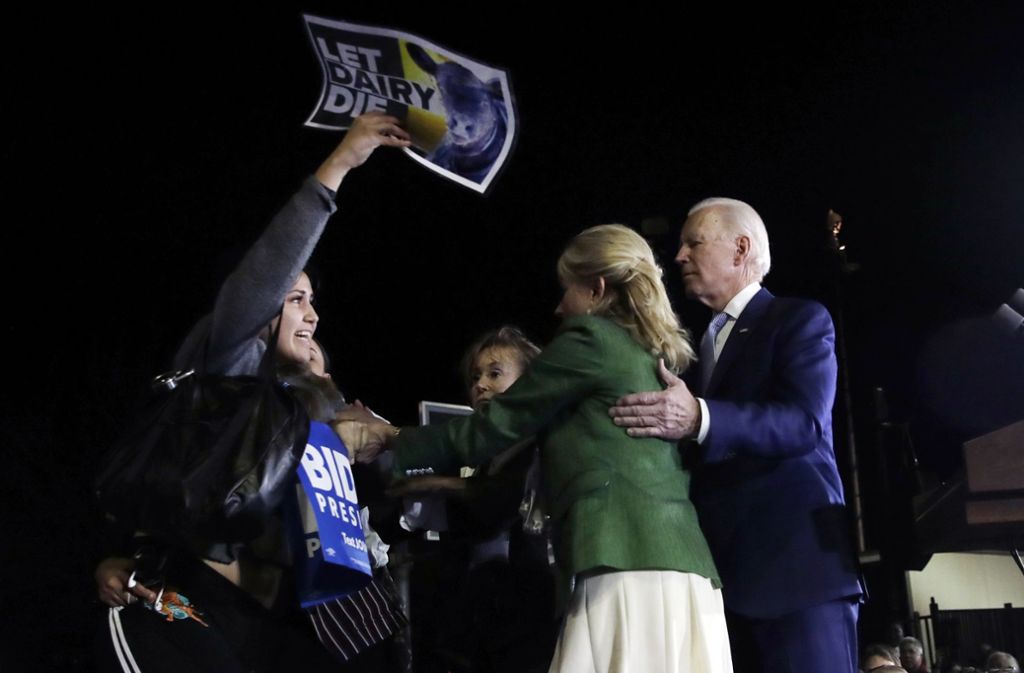 Jill Biden im Einsatz für ihren Mann. Foto: AP/Marcio Jose Sanchez