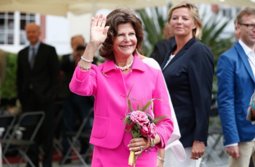 23. August 2014: Schwedens Königin Silvia zu Besuch auf der Bodenseeinsel Mainau.