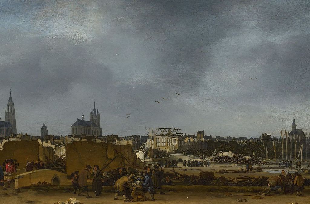12. Oktober 1654 – Delfter Donnerschlag: 40 Tonnen Schwarzpulver, die in einem Pulverturm in der holländischen Stadt gelagert waren, explodierten wegen Funkenflugs, 500 Häuser wurden zerstört, 1200 Menschen kamen ums Leben. Sprengkraft: 10 Tonnen TNT.