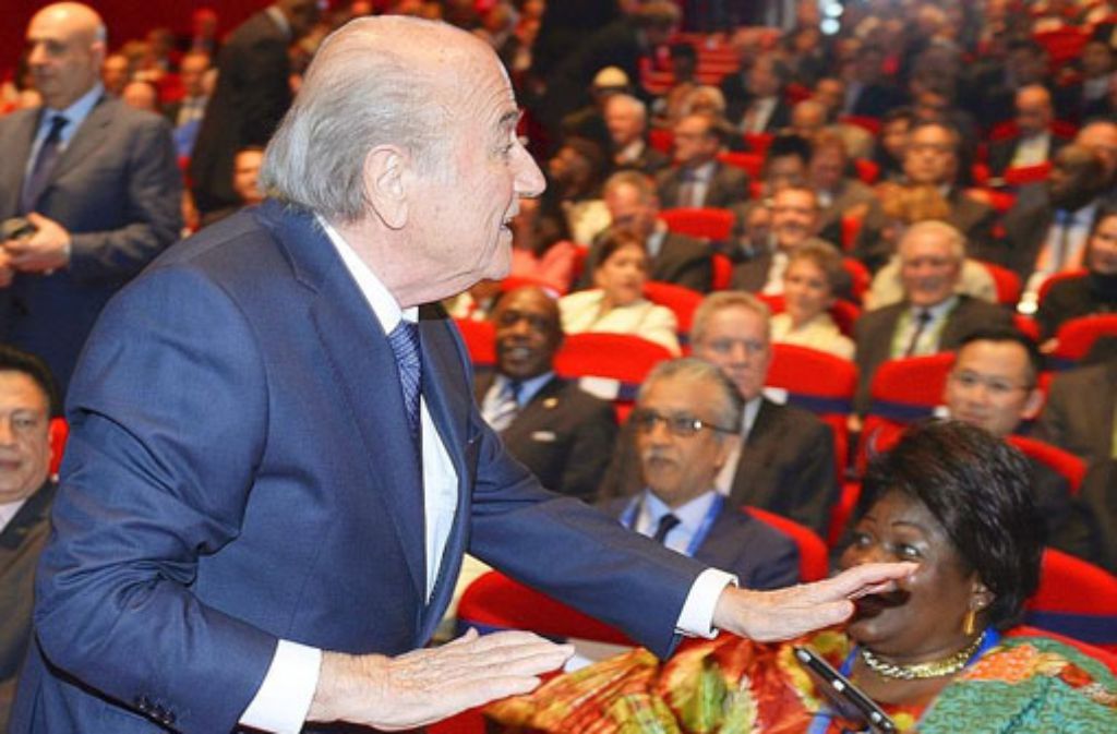 Fifa-Präsident Joseph Blatter bei der Eröffnung des Kongresses in Zürich. Foto: dpa