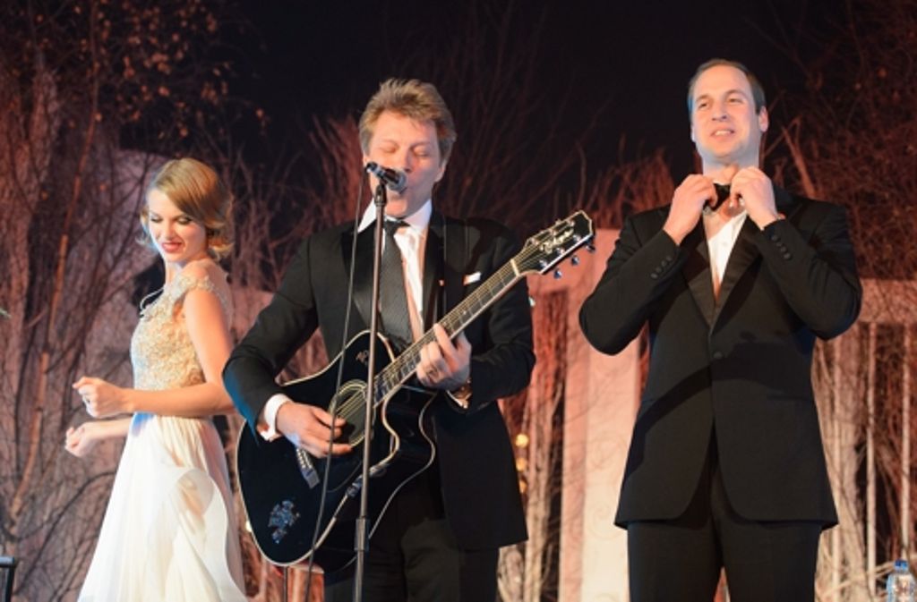Royal-prominentes Trio: Taylor Swift, Jon Bon Jovi und Prinz William.