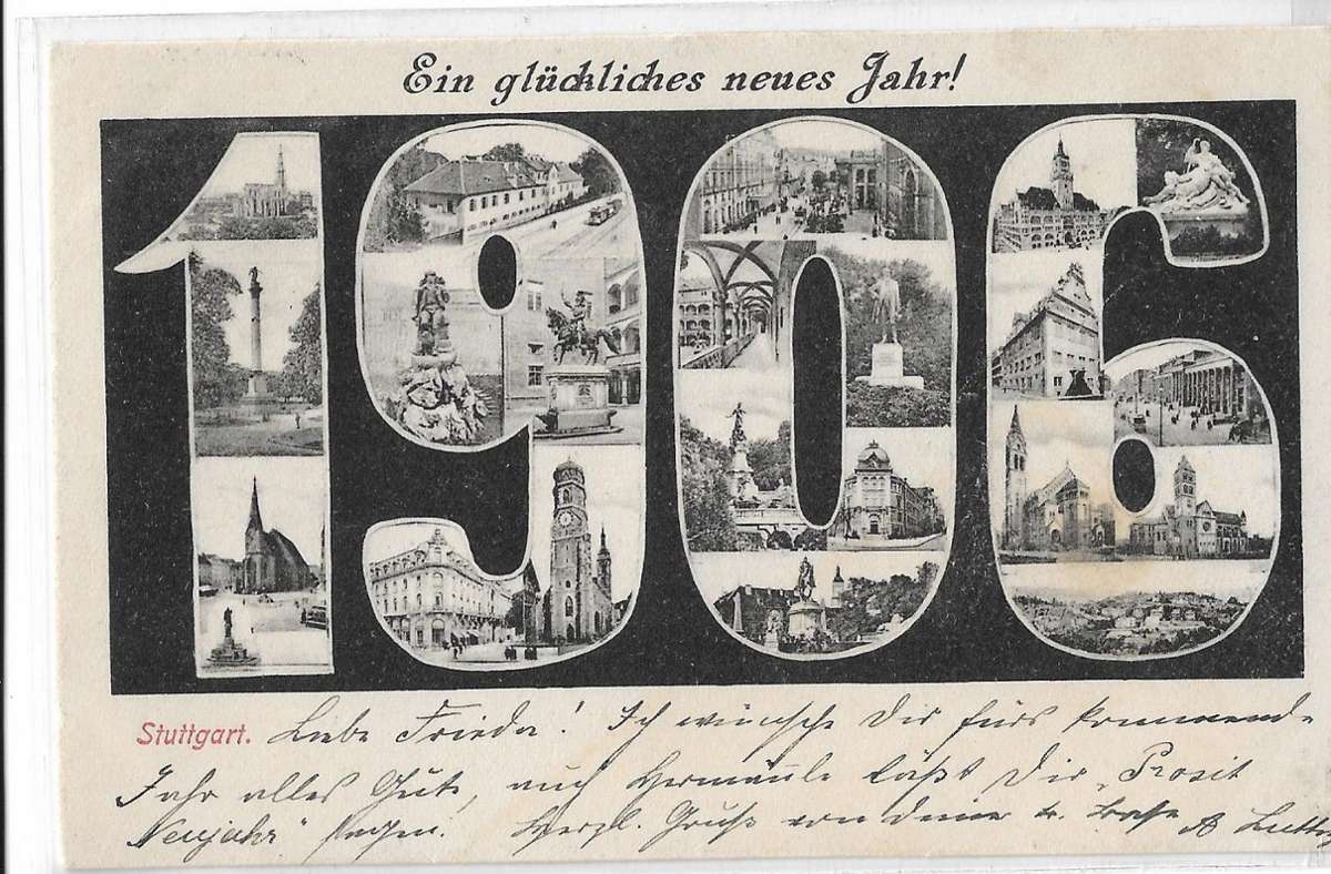 Grußkarte aus dem Jahr 1906.