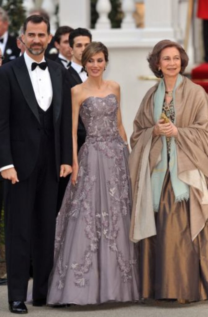 Die spanische Königsfamilie: Kronprinz Filipe, Prinzessin Letizia und Königin Sofia