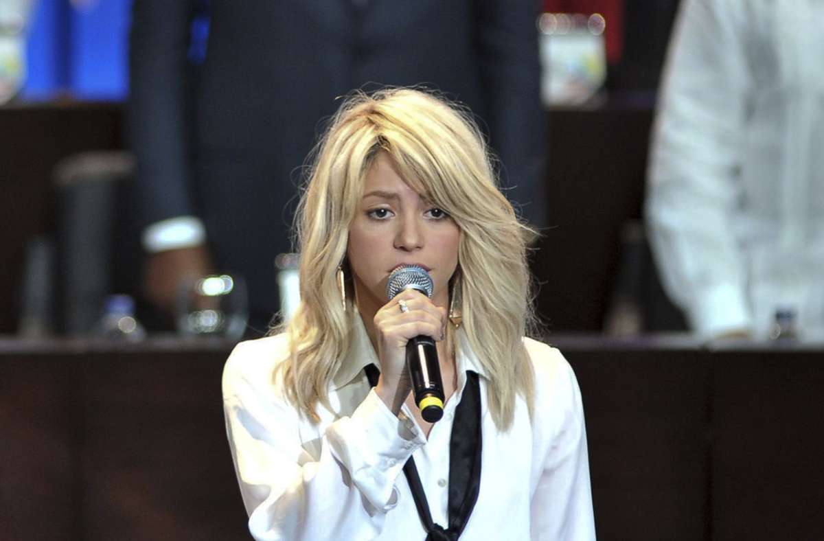 Patzer bei der Hymne: Shakira 2012 beim Amerika-Gipfel in Cartagena de Indias