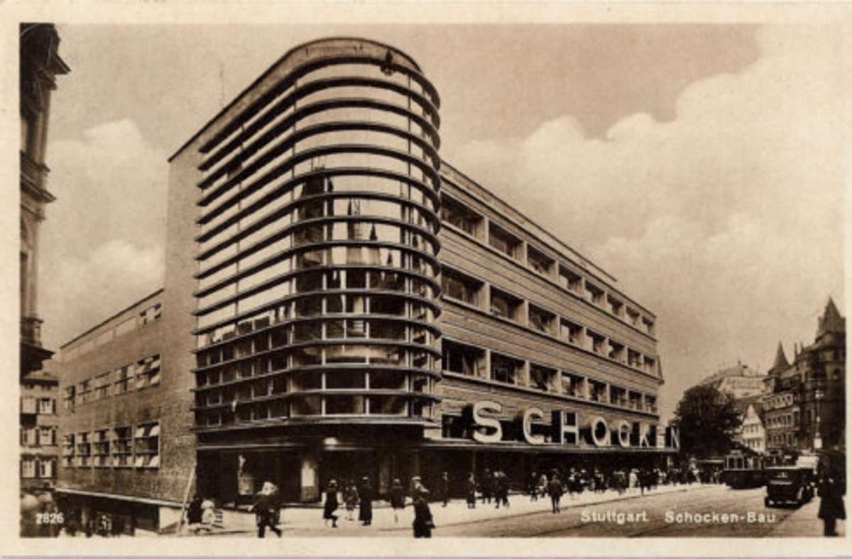Der Stuttgarter Schocken-Bau auf einer Postkarte. Im Club Schocken in der Hirschstraße lebte der Name des Kaufhauses noch bis 2017 fort.