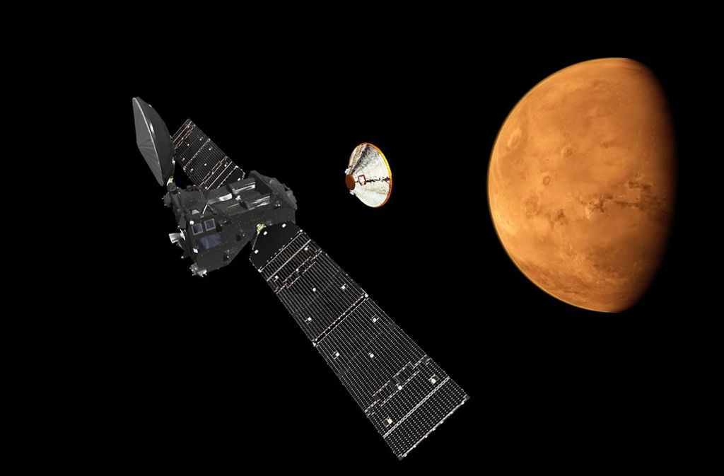 Die europäische Raumfahrtagentur Esa und ihre russische Partnerbehörde Roskosmos haben gemeinsam die Sonde zum Mars geschickt.