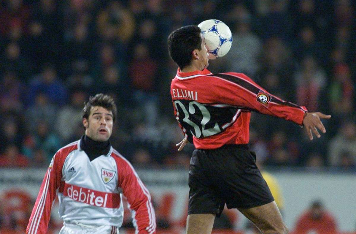 Die VfB-Abwehr um Thomas Berthold ließ an diesem Abend wenig zu. Der SC-Angriff um Adel Sellimi kam kaum zu zwingenden Chancen.