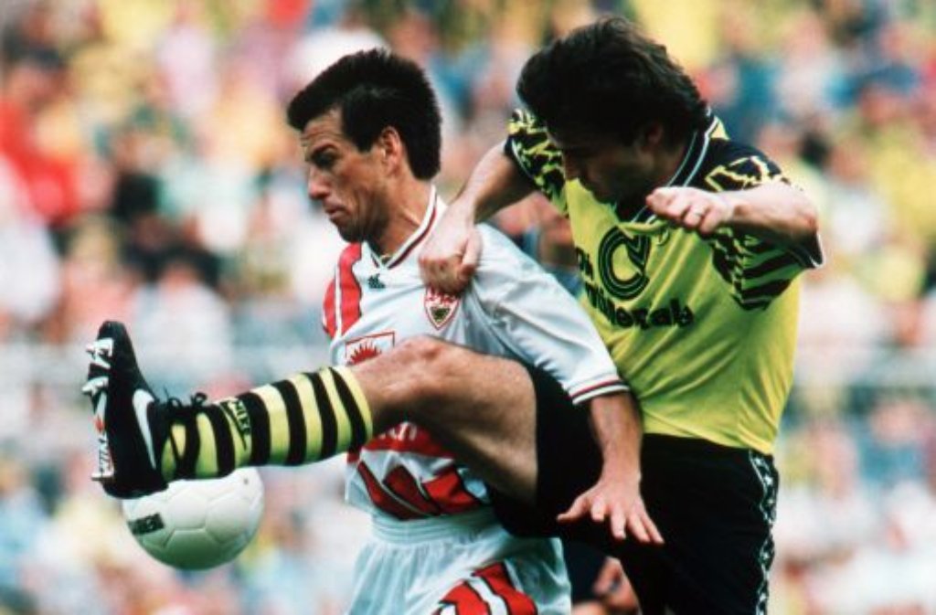 Carlos Dunga (links): 54 Spiele und 7 Tore für den VfB zwischen 1993 und 1995.