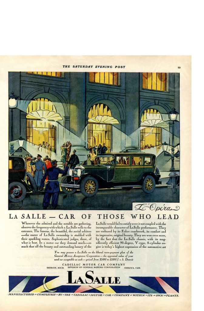 1927 zeigte GM seine Modelle auf der gezeichneten Bühne verschiedener europäischer Metropolen