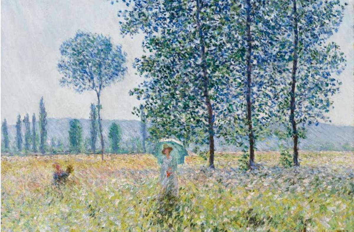 Es ist ein Flirren und Zirpen, das Monet 1887 auf seinem Gemälde „Felder im Frühling“ einfing, bei dem man die Sommerstimmung ganz unmittelbar zu spüren scheint. Das sinnliche Werk kauften die Freunde der Staatsgalerie Stuttgart 1906 an und stellen es dem Museum seither als Dauerleihgabe zur Verfügung.