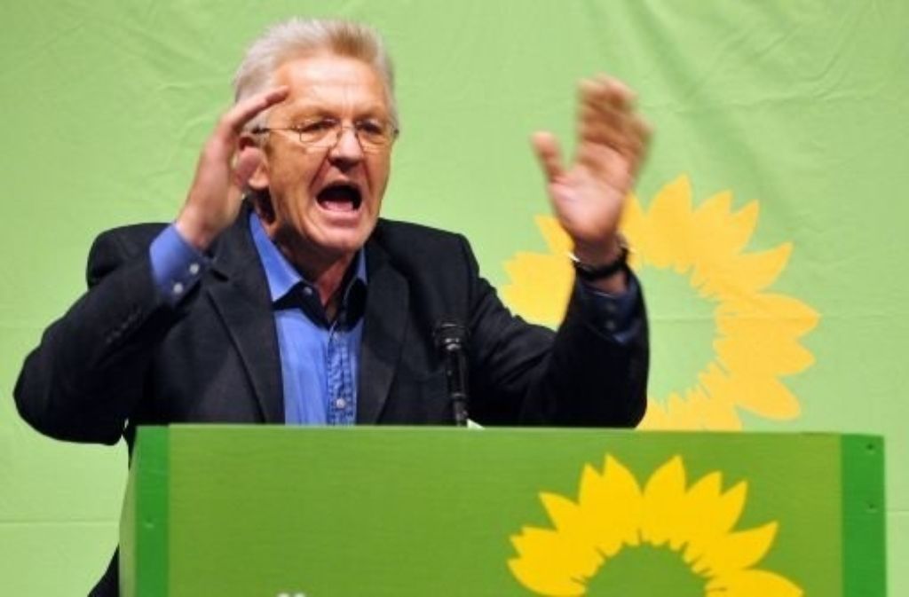 Einmal in den 80er Jahren zerrten die Grünen den Realo quasi vom Rednerpult. Damals sprach sich Kretschmann gegen die Frauenquote aus.