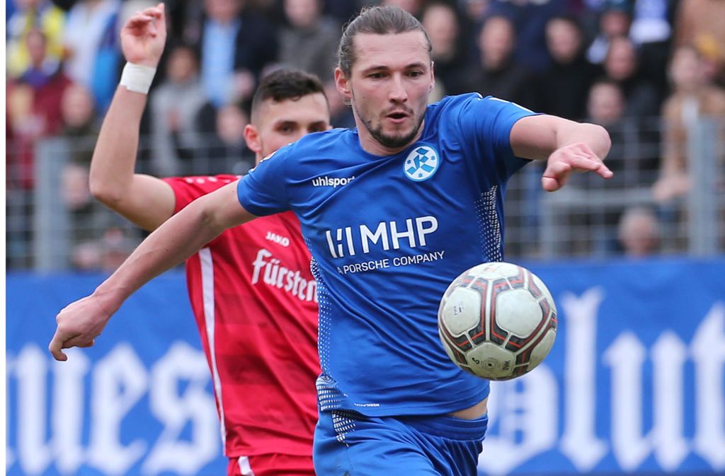 Mijo Tunjic erzielte das 1:0 für die Stuttgarter Kickers. Foto: Pressefoto Baumann