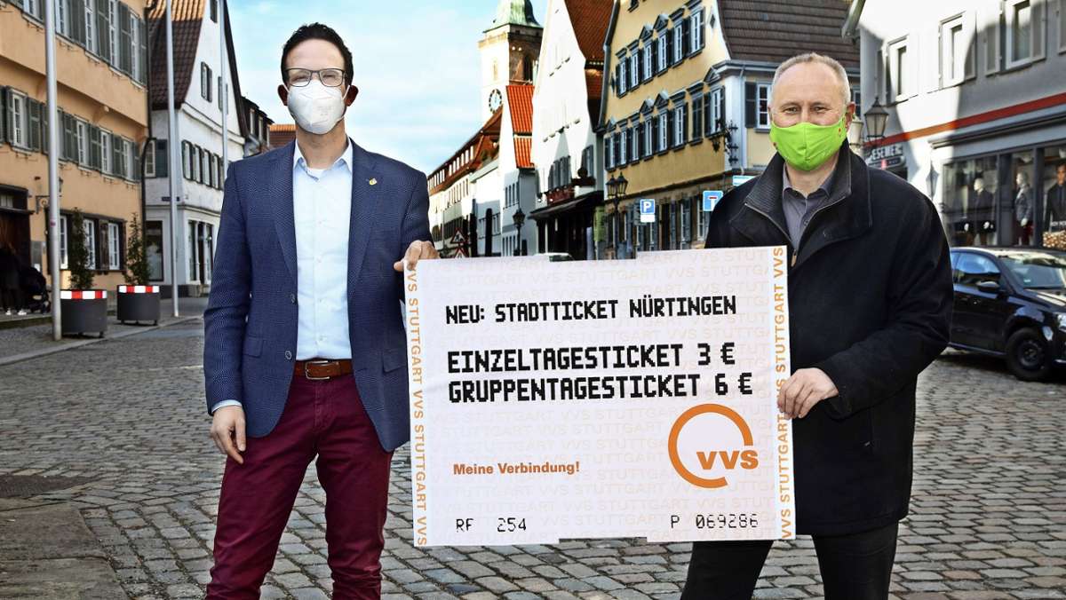 Neu: VVS-Stadtticket für Nürtingen: Für nur drei Euro pro Tag unterwegs