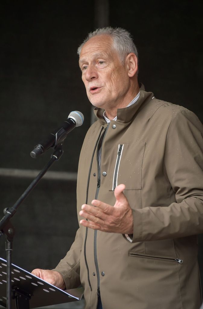 Der Hauptredner der Kundgebung war Martin Kunzmann, der Landesbezirksvorsitzende des DGB.