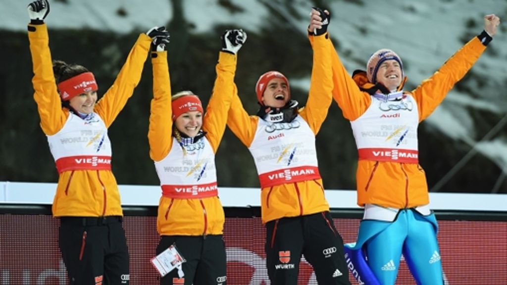 WM in Falun: Deutsche Skispringer holen Gold im Mixed