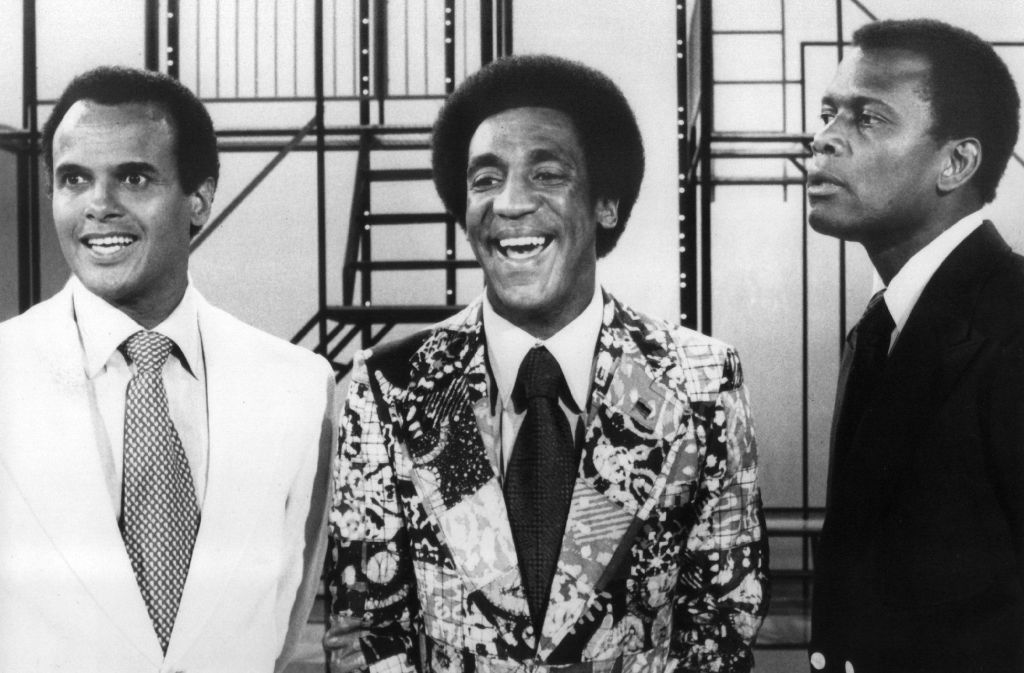 Bill Cosby (Mitte) in besseren Zeiten, mit Harry Belafonte (links) und Sidney Poitier