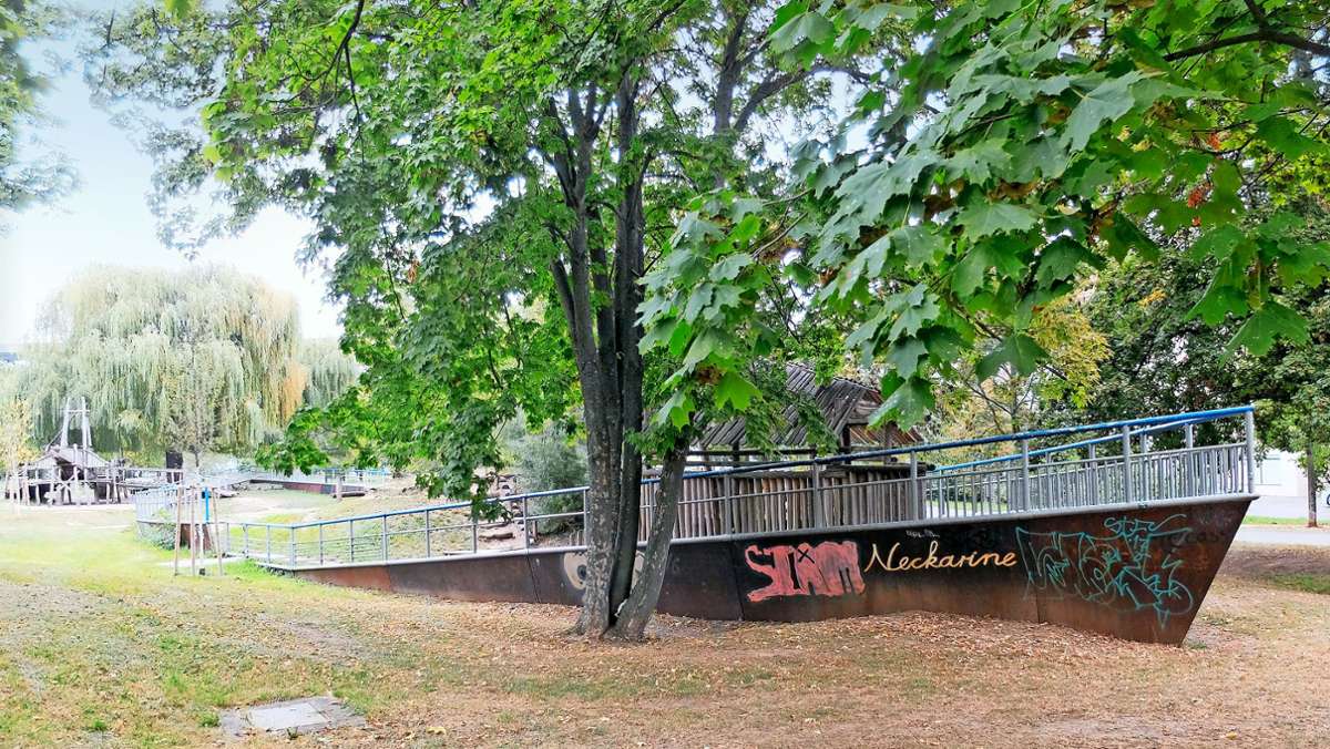 Neckarine in Bad Cannstatt: Warum der Spielplatz am Neckar leer geräumt wurde