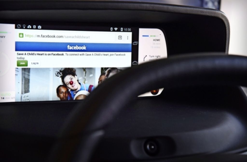 Idee für ein autonom fahrendes Auto: Facebook für unterwegs Foto: AFP