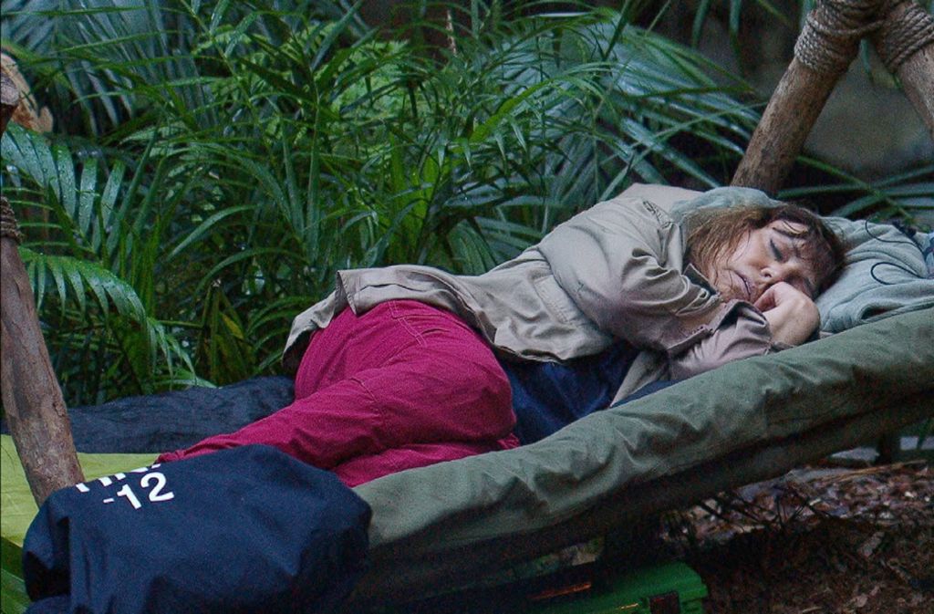 Schlagersängerin Tina York hingegen geht im Dschungelcamp ihrer Lieblingsbeschäftigung nach: dem Schlafen.