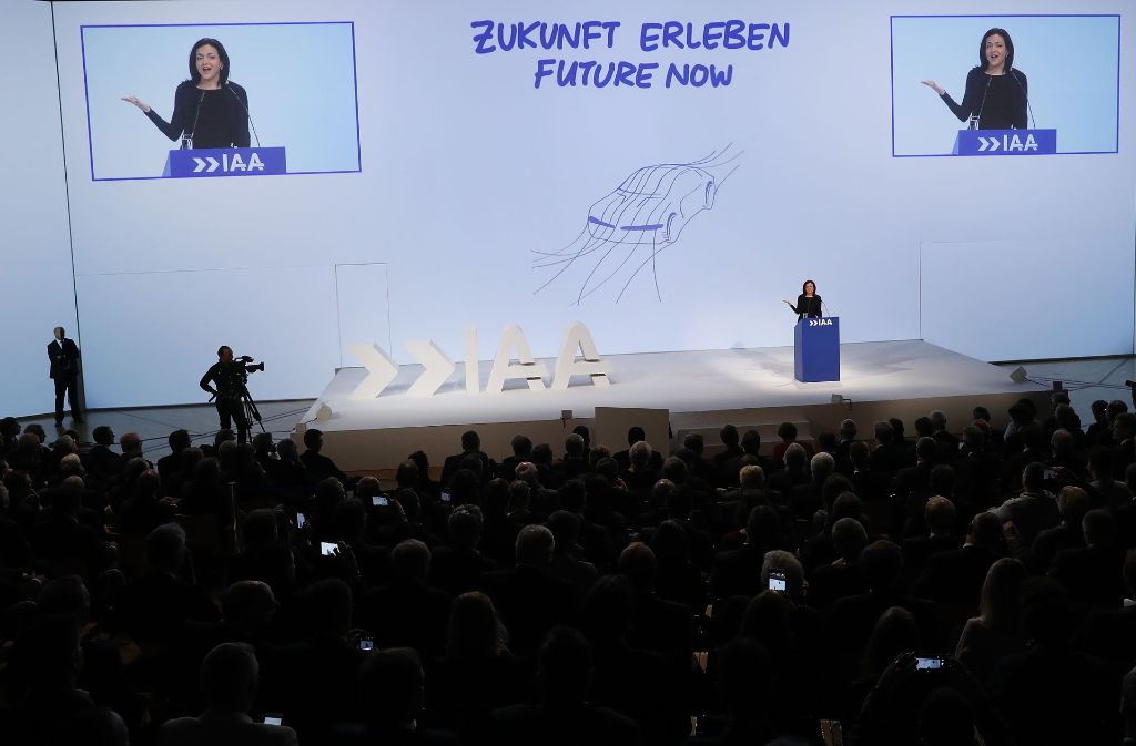 Sheryl Sandberg, Chief Operating Officer von Facebook, hielt eine Rede bei der Eröffnungsfeier der IAA.