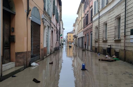 In der Stadt Faenza  kam es nach dem Starkregen zu Überschwemmungen. Foto: IMAGO/ZUMA Press/IMAGO/Tommaso Romanin
