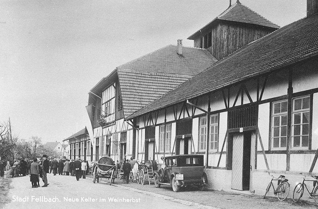 Historische Aufnahme der Alten Kelter in Fellbach.