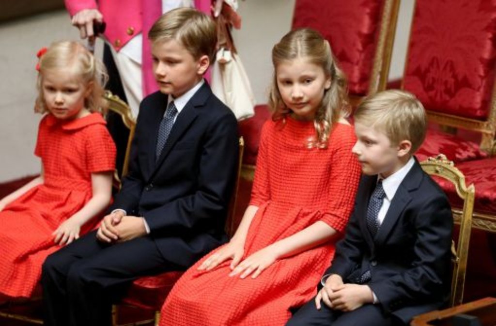 Von links: Prinzessin Eleonore, Prinz Gabriel, Prinzessin Elisabeth and Prinz Emmanuel.