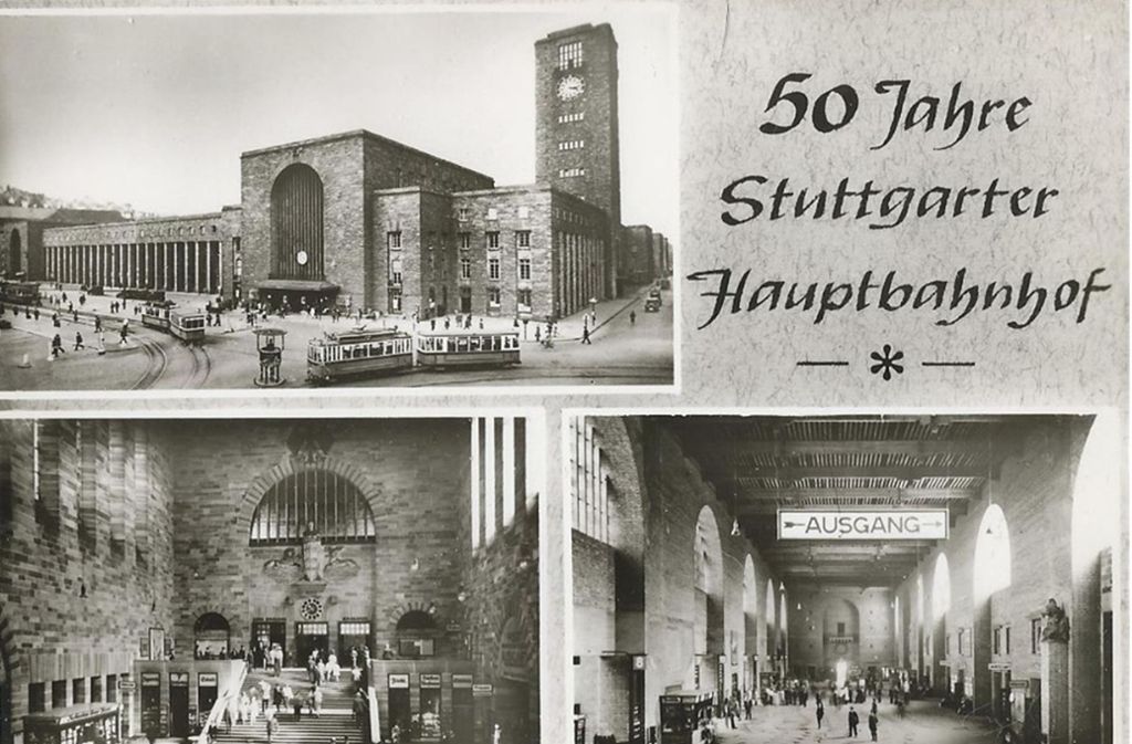 Karte zum 50. Geburtstag des Bahnhofs.