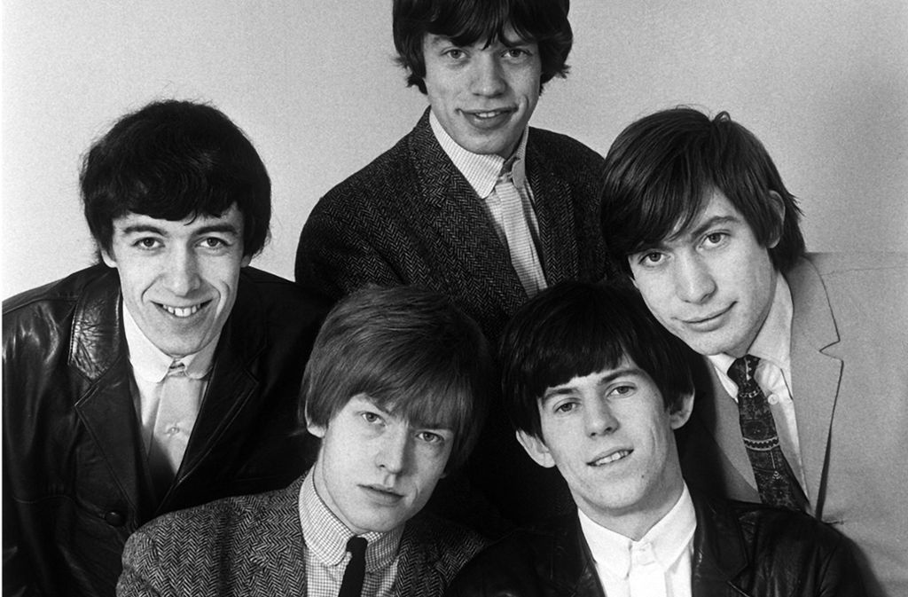 Eindrücke aus dem bewegten Rockstarleben Keith Richards’: 1962 mit den Rolling Stones (von rechts im Uhrzeigersinn): Charlie Watts, Keith Richards, Brian Jones, Bill Wyman und Mick Jagger