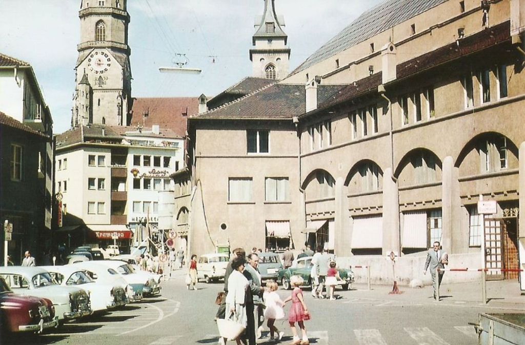 Blick auf die Markthalle im Jahr 1959.