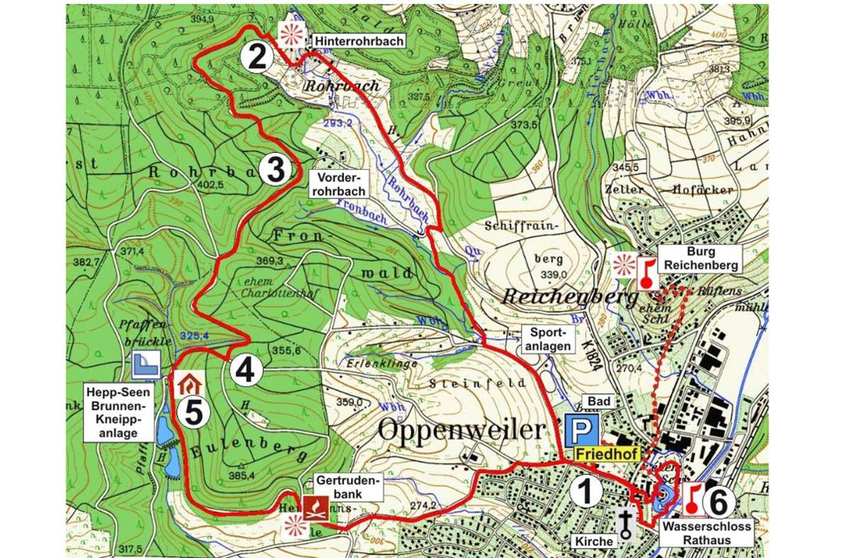 Hier geht’s lang: Malerische Wanderung rund um Oppenweiler.