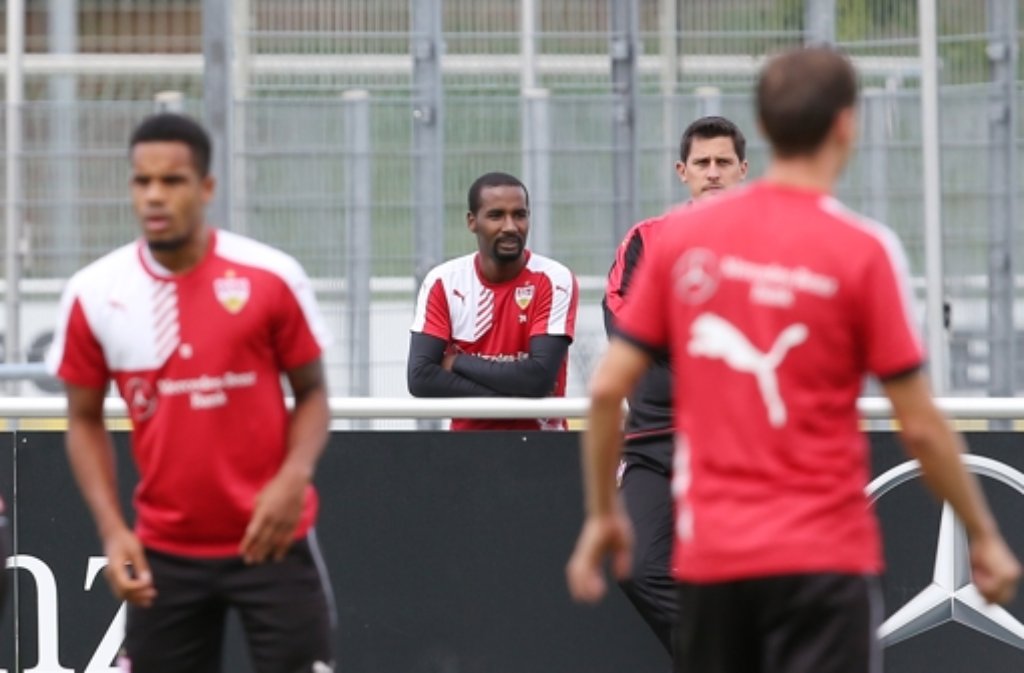 Beobachtete seine alten VfB-Kollegen beim Training: Cacau.