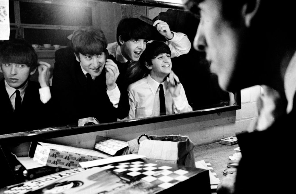 Die Beatles: George Harrison, John Lennon, Paul McCartney, Ringo Starr (v. li.)