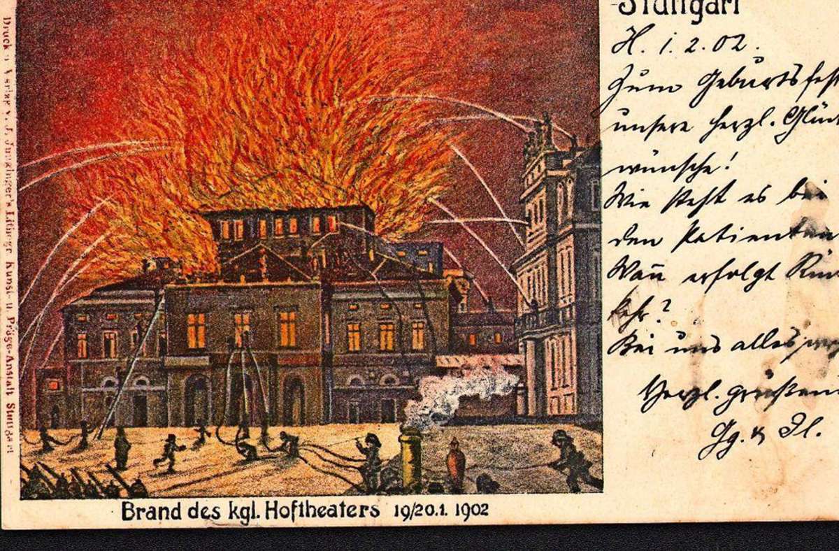 Brand des Hoftheaters im Jahr 1902.