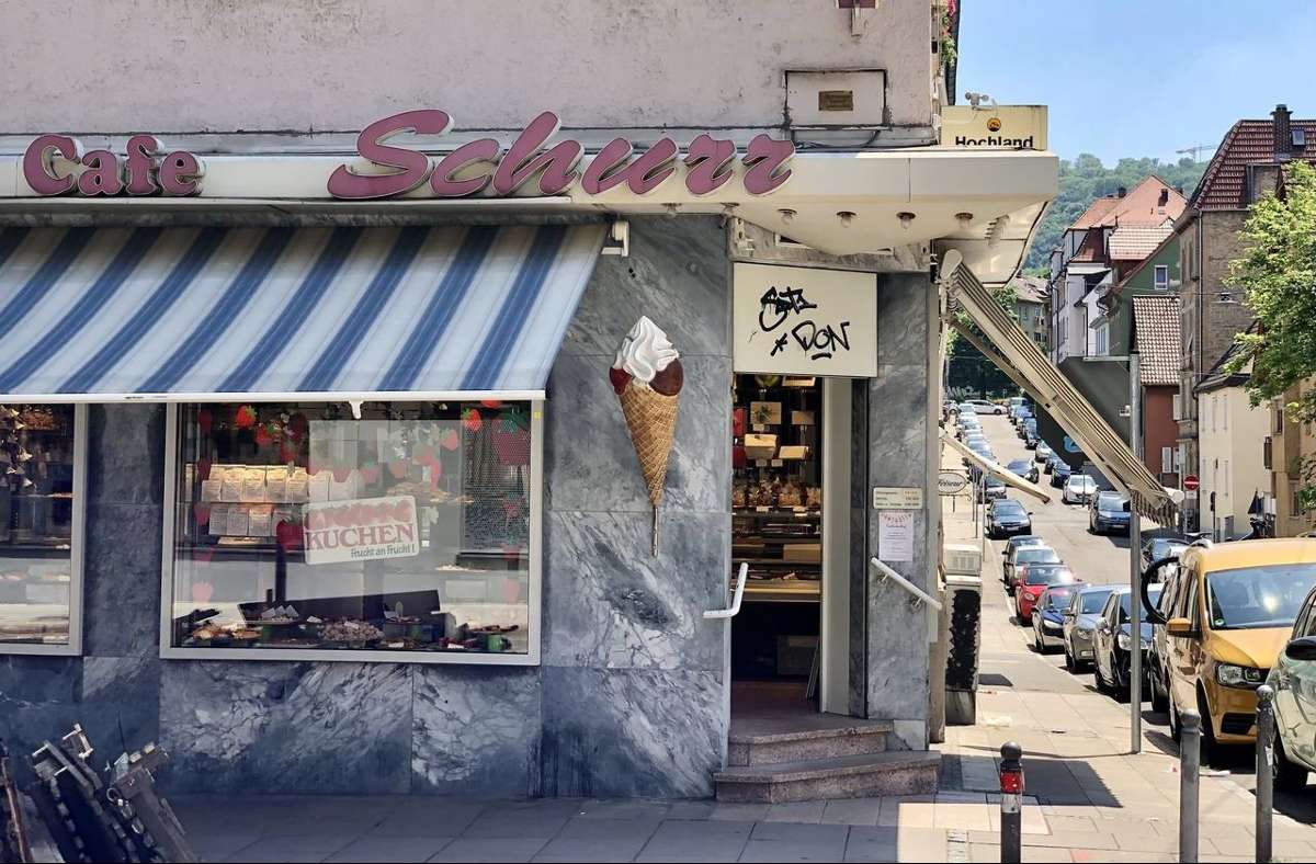 Seit 1955 im Stuttgarter Süden – das Café Schurr in der Böblinger Straße. Foto: Joachim Baier
