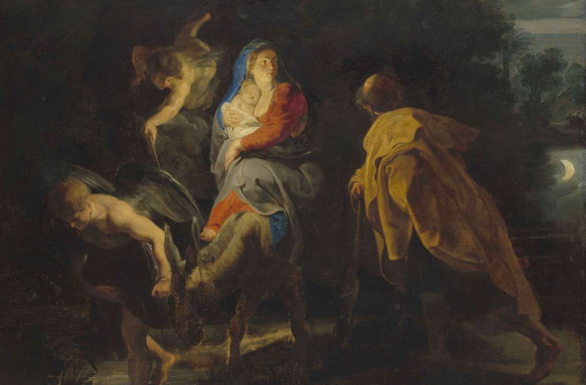 Peter Paul Rubens „Die Flucht nach Ägypten“ (1614) ist eine Leihgabe aus der Gemäldegalerie Alte Meister in Kassel.