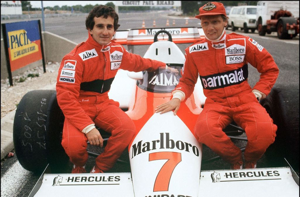 4 Monaco-Siege: Der Franzose Alain Prost (im Foto links neben Niki Lauda) war viermal in Monaco siegreich. Und für eine kurze Zeit eroberte er sogar das Herz der damaligen Fürstentochter Stéphaniee. Sein Teamrivale Lauda, der vor wenigen Tagen verstarb, gewann zweimal bei den Grimaldis.