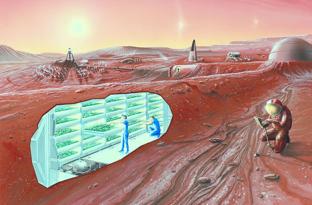 So stellten sich NASA-Künstler die Besiedlung des Mars vor.
