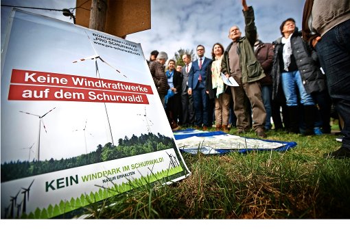 Nicht nur in der Lehenbachhalle,  auch direkt am Ortseingang von Manolzweiler haben Landtagsabgeordnete und Windkraftgegner diskutiert. Foto: Gottfried Stoppel