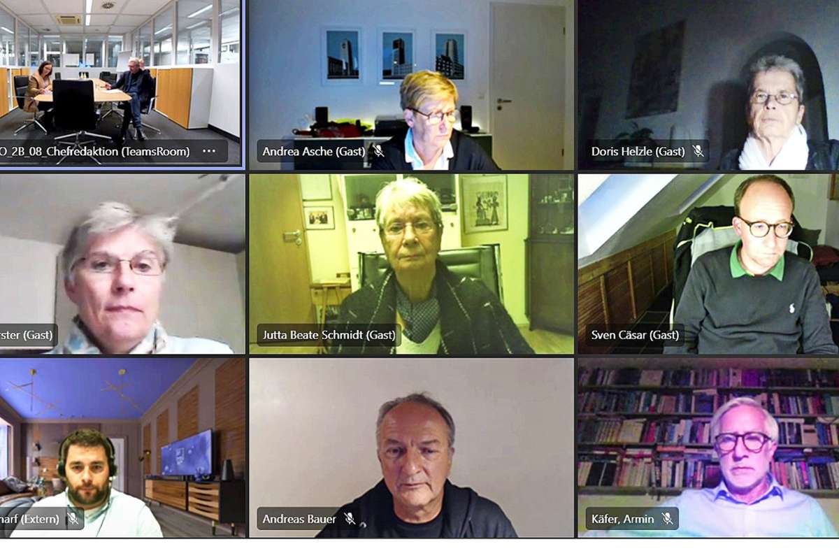 Digitales Treffen  des  Leserbeirats mit Chefredakteur Joachim Dorfs Foto: Screenshot