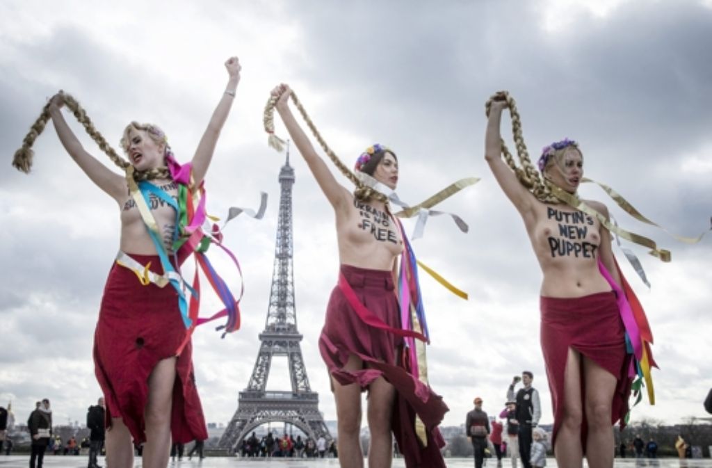Femen-Protest gegen Julia Timoschenko.