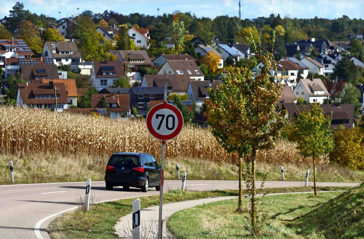 Auf der Nordtangente bei Heimsheim gilt eine Geschwindigkeitsbegrenzung von 70 Kilometern pro Stunde. Die Stadt wünscht sich durchgängig Tempo 50. Foto: Simon Granville