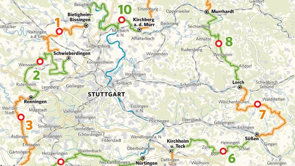 Tour de Region: Interaktive Karte für Touren rund um Stuttgart