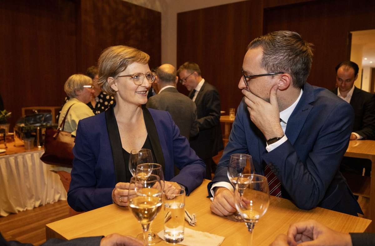 Wirtschaftsstaatssekretärin Franziska Brantner (Grüne) und Benjamin Strasser (FDP), Parlamentarischer Staatssekretär im Justizministerium.