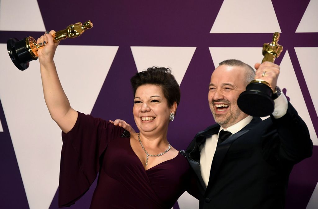Nina Hartstone und John Warhurst nach der Oscar-Verleihung