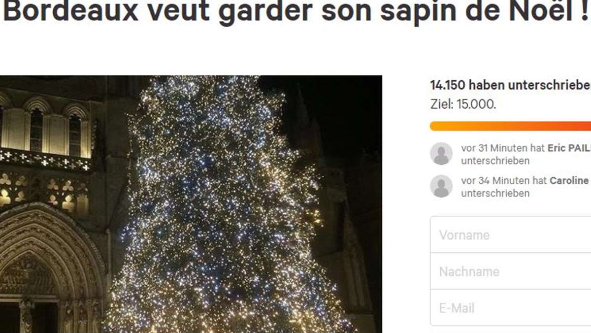 Ein Bruch mit der Tradition: In Bordeaux stellt sich die Weihnachtsbaum-Frage