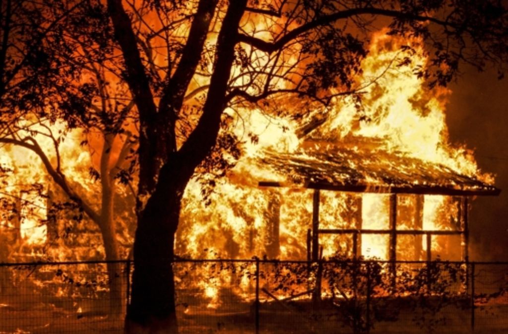 Während im Norden Kaliforniens heftige Waldbrände wüteten, ...