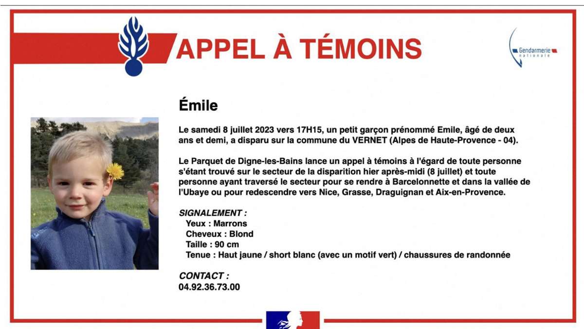 Vermisstes Kind in Frankreich - Wo ist Émile?