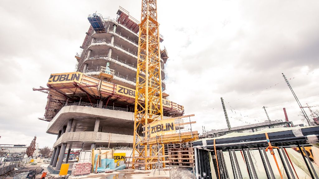 Baustellen: Sky-Hochhaus in Bietigheim wächst