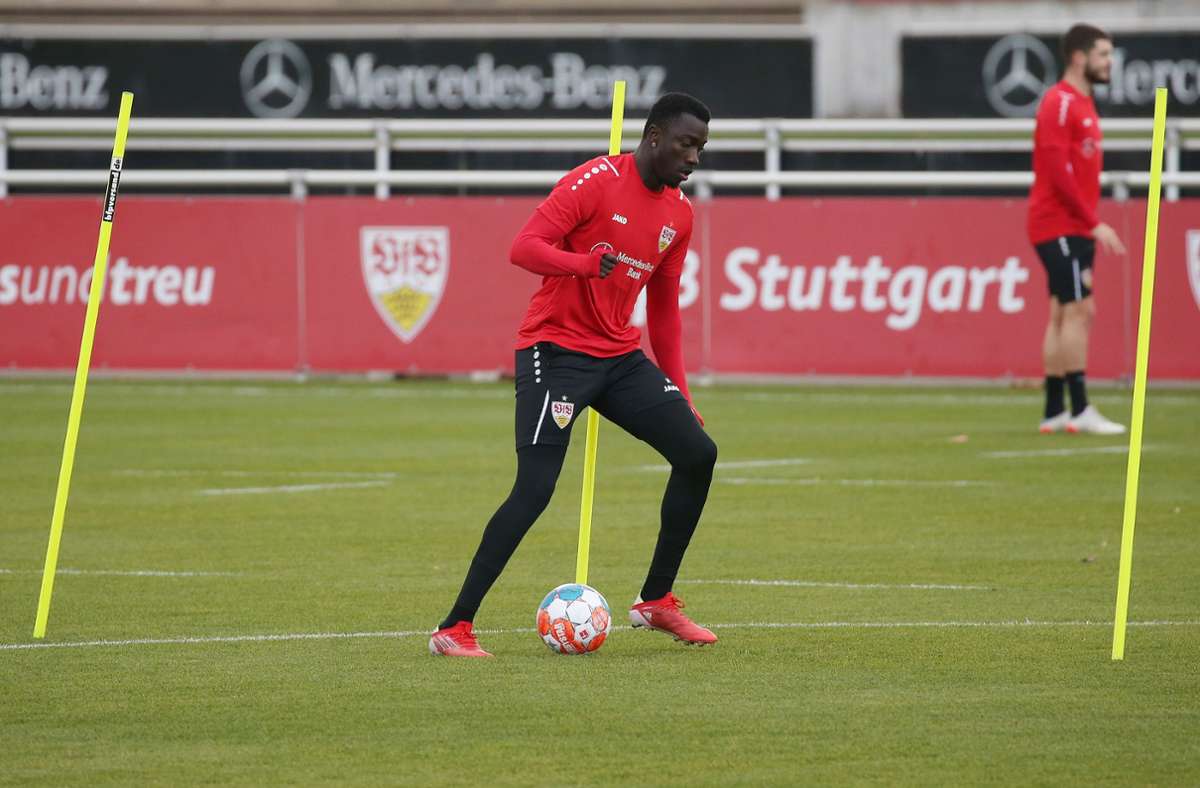 Mit dabei beim VfB-Training am Montag: Silas Katompa Mvumpa